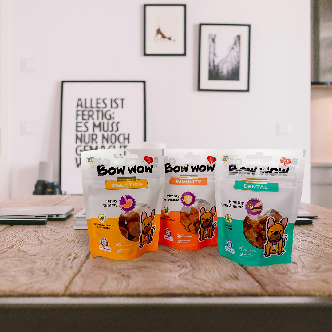 Bow Wow Premium doypack, dog snacks or treat packaging design